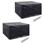 Garden Furniture Covers 2 pcs 6 Person Poly Rattan Set 8 Eyelets 172x113cm