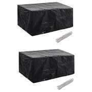 Garden Furniture Covers 2 pcs 4 Person Poly Rattan Set 8 Eyelets