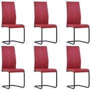 Dining Chairs 6 pcs Red Faux Leather