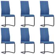Dining Chairs 6 pcs Blue Faux Leather