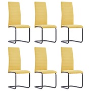 Dining Chairs 6 pcs Yellow Fabric