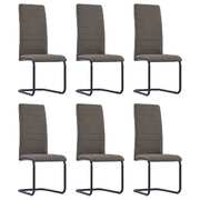 Dining Chairs 6 pcs Taupe Fabric