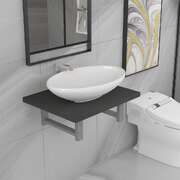 Two Piece Bathroom Furniture Set Ceramic Grey