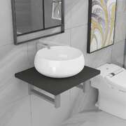 Two Piece Bathroom Furniture Set Ceramic Grey