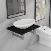 Two Piece Bathroom Furniture Set Ceramic Black