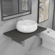 Two Piece Bathroom Furniture Set Ceramic Grey