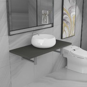 Two Piece Bathroom Furniture Set Ceramic Grey