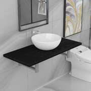 Two Piece Bathroom Furniture Set Ceramic Black