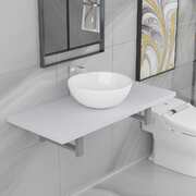 Two Piece Bathroom Furniture Set Ceramic White
