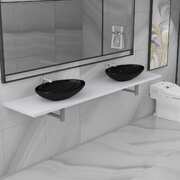 Three Piece Bathroom Furniture Set Ceramic White