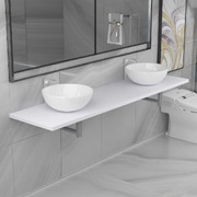 Three Piece Bathroom Furniture Set Ceramic White