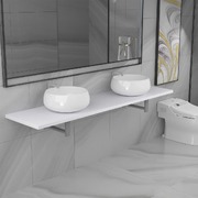 Three Piece Bathroom Furniture Set Ceramic White