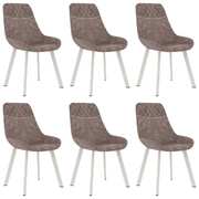 Dining Chairs 6 pcs Brown Faux Leather