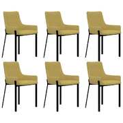 Dining Chairs 6 pcs Yellow Fabric