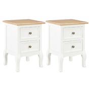 Bedside Cabinet 2 pcs White MDF