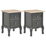 Bedside Cabinets 2 pcs Black MDF