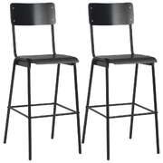 Bar Chairs 2 pcs Black Solid Plywood Steel