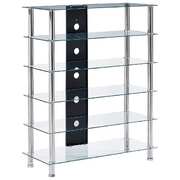 HiFi Stand Transparent 90x40x113 cm Tempered Glass
