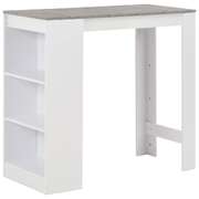 Bar Table with Shelf, White