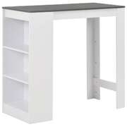 Bar Table with Shelf White
