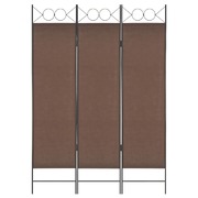 3-Panel Room Divider Brown 120x180 cm