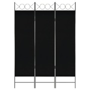 3-Panel Room Divider Black 120x180 cm