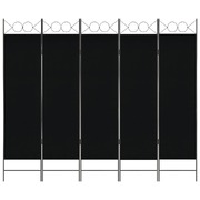 5-Panel Room Divider Black