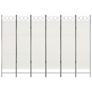 6-Panel Room Divider White 240x180 cm