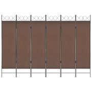 6-Panel Room Divider Brown 240x180 cm