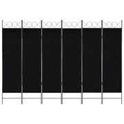 6-Panel Room Divider Black