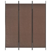 3-Panel Room Divider Brown 150x180 cm