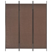 3-Panel Room Divider Brown