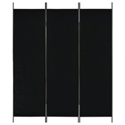 3-Panel Room Divider Black 150x180 cm
