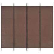 4-Panel Room Divider Brown