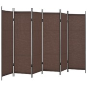 6-Panel Room Divider Brown 300x180 cm