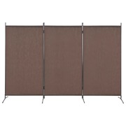 280268 3-Panel Room Divider Brown 260x180 cm