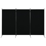 280270 3-Panel Room Divider Black 260x180 cm
