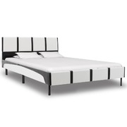 Bed Frame White and Black faux Leather -Double