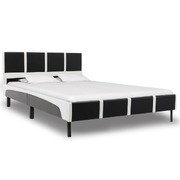 Bed Frame Black and White faux Leather -King Single