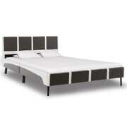Bed Frame Grey and White faux Leather -King Single
