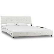 Bed Frame White faux Leather  Double