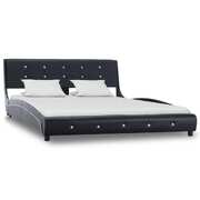 Bed Frame Black faux Leather  Double