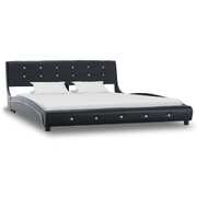 Bed Frame Black faux Leather  Queen