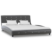 Bed Frame Grey faux Leather  Double