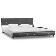 Bed Frame Grey faux Leather  Queen