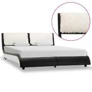 Bed Frame Black and White faux Leather King Single