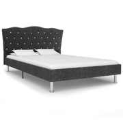 Bed Frame Dark Grey Fabric King Single
