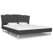 Bed Frame Dark Grey Fabric 137x187 cm Double