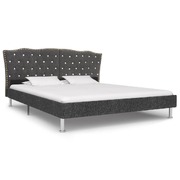 Bed Frame Dark Grey Fabric 183x203 cm King