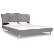 Bed Frame Light Grey Fabric  -Double